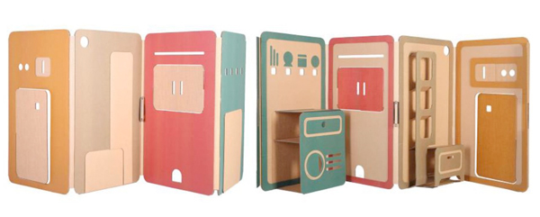折りたたみ式のダンボールハウスPop-Up Cardboard Playhouse『My Space』